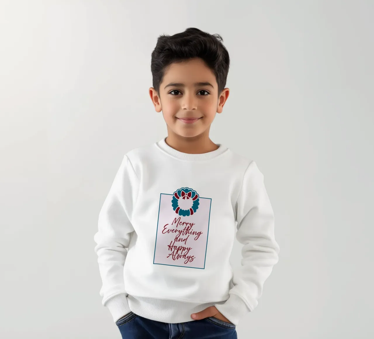 Merry Everything and Happy Always felpa bambino da DesigndN Christmassy