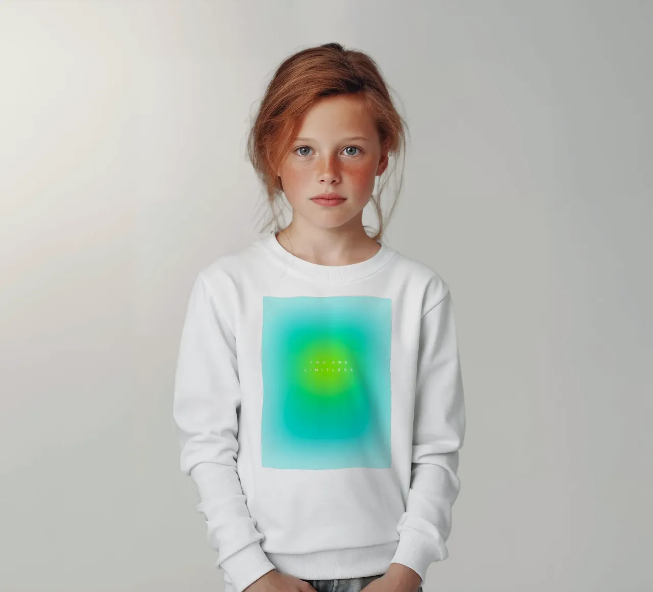 TU SEI LIMITATA - Gradiente aura potenziante per lei felpa bambino da Dominique Vari Words