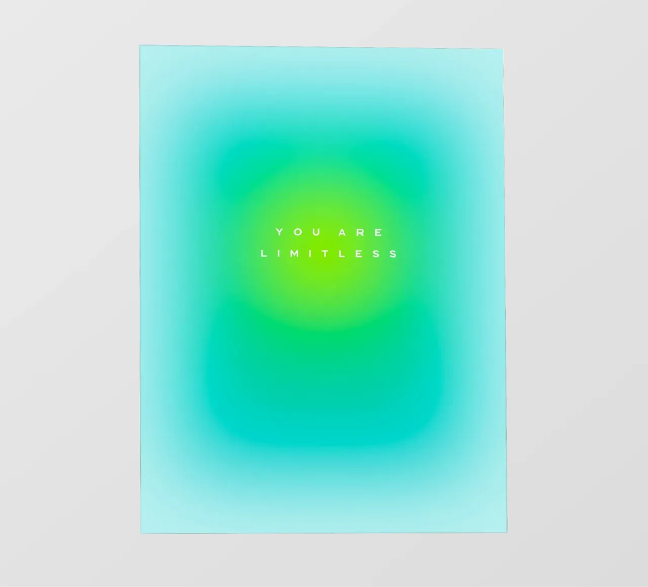 TU SEI LIMITATA - Gradiente aura potenziante per lei telo in pvc da Dominique Vari Words