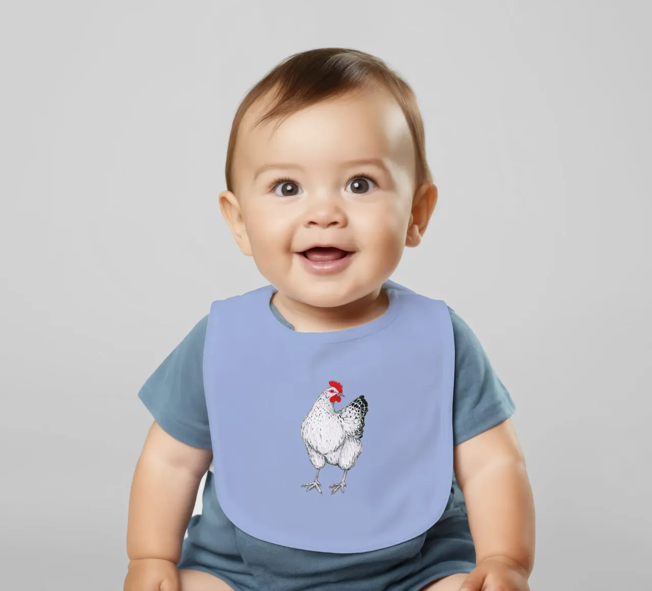 Chicken baby bib by BwiseLizzy