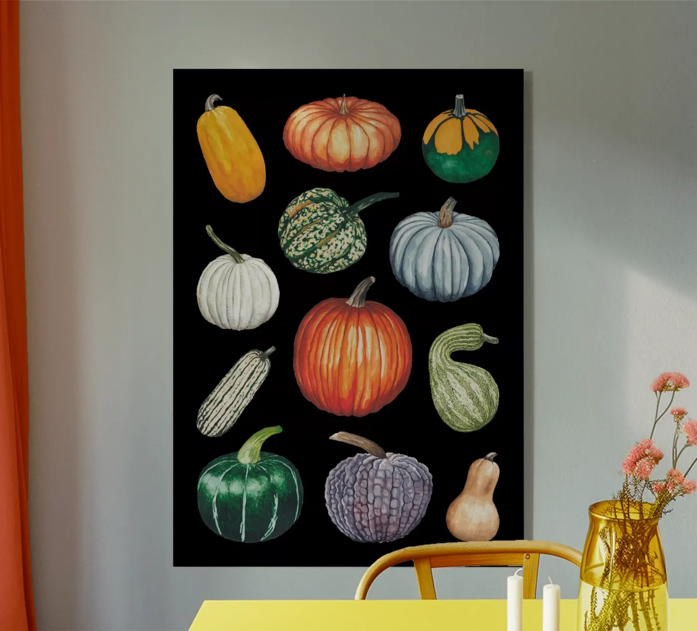 Pumpkins acryl van Artsymalistic