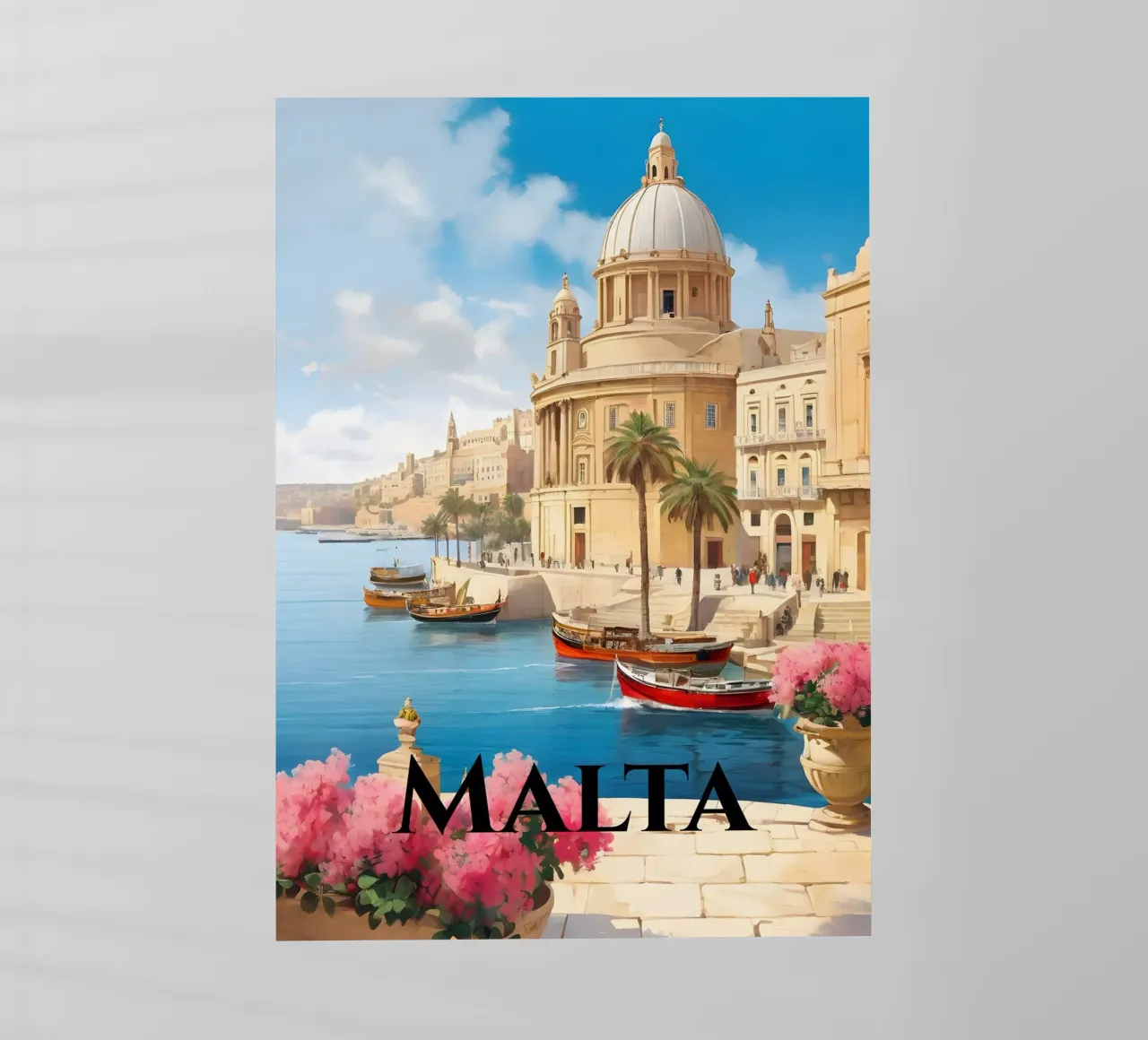 Valetta Malta Scene pellicola backlit da Charnwood Prints