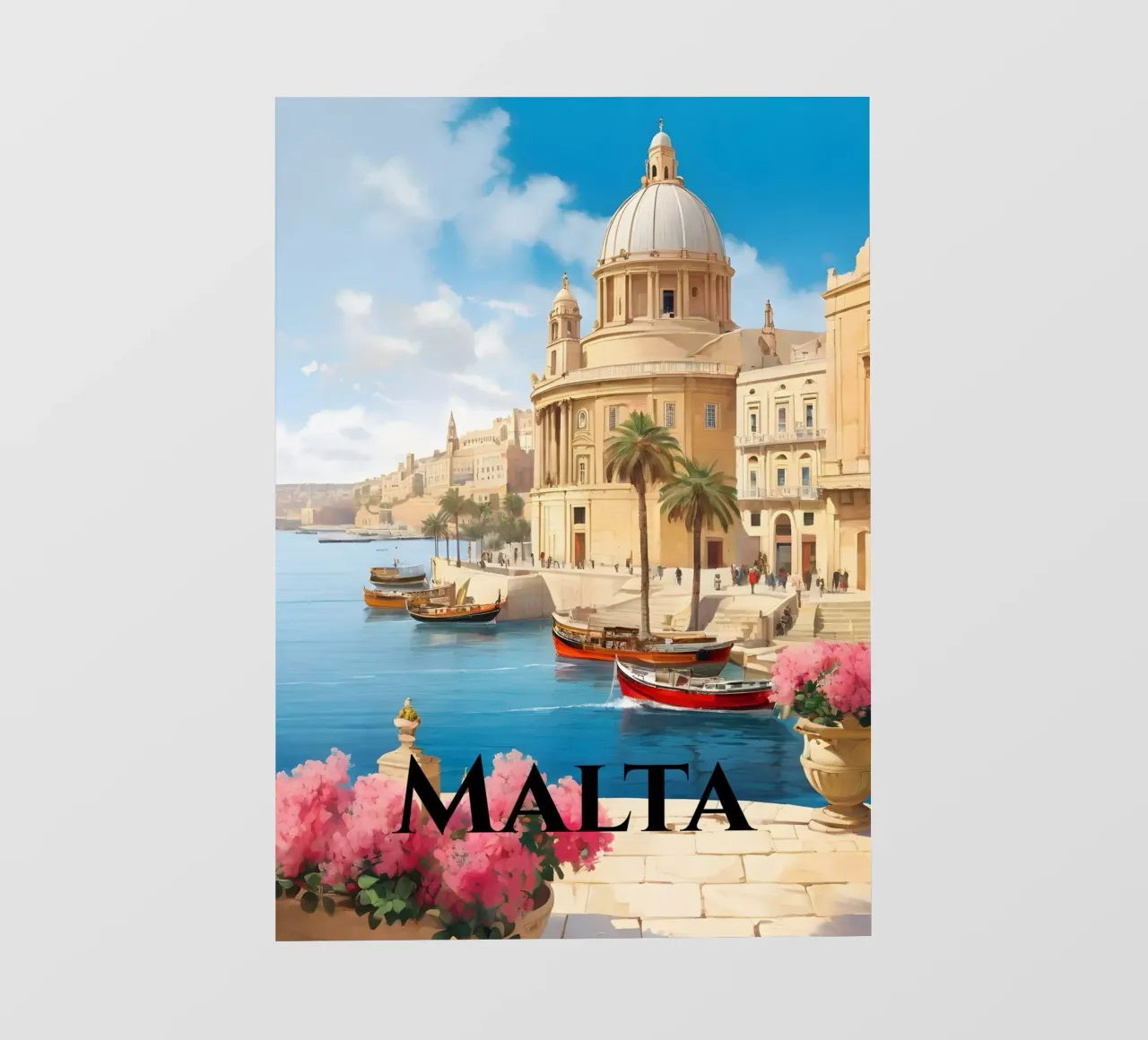 Valetta Malta Scene telo in pvc da Charnwood Prints