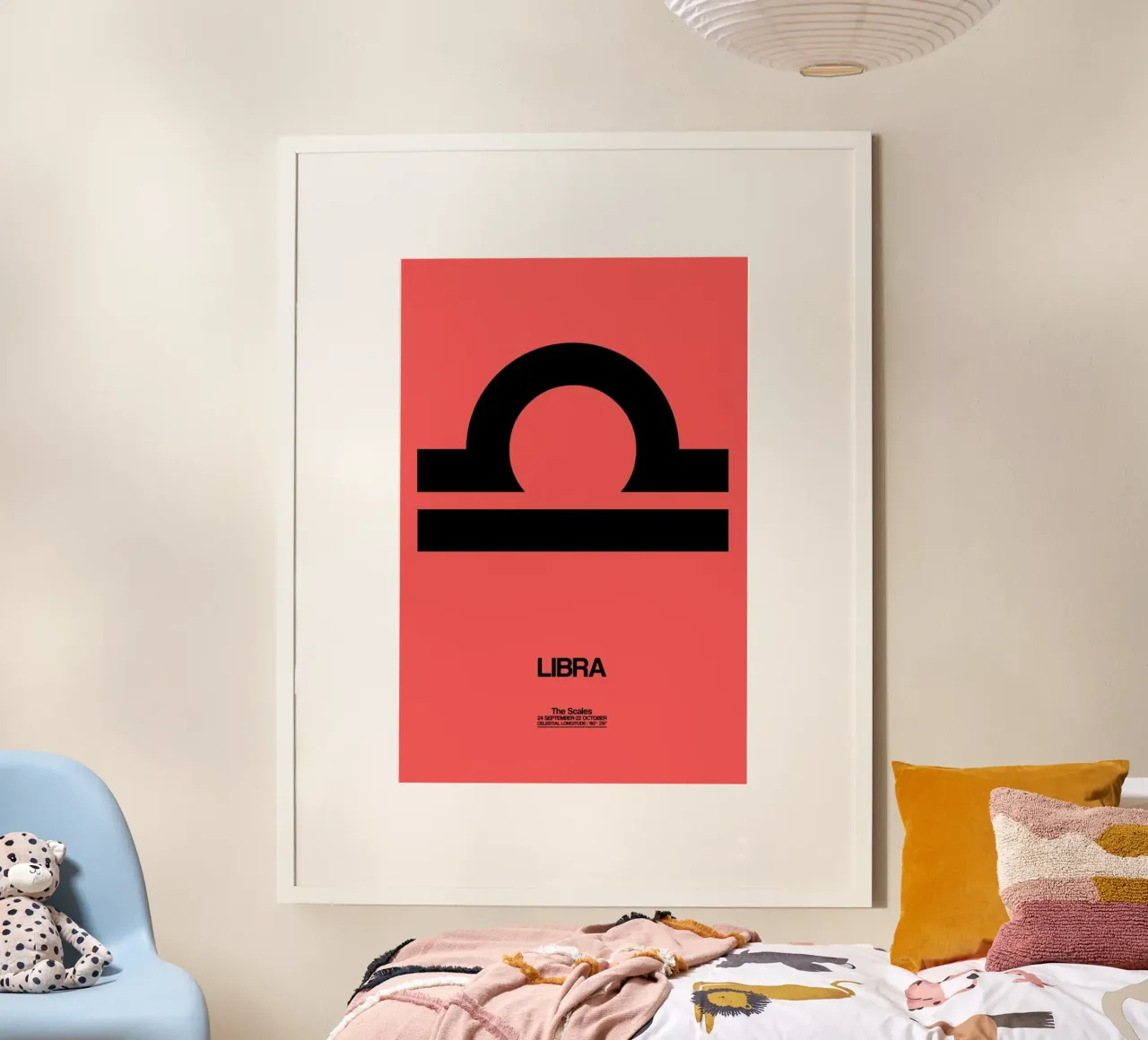 Libra Zodiac Sign Black poster da Naxart