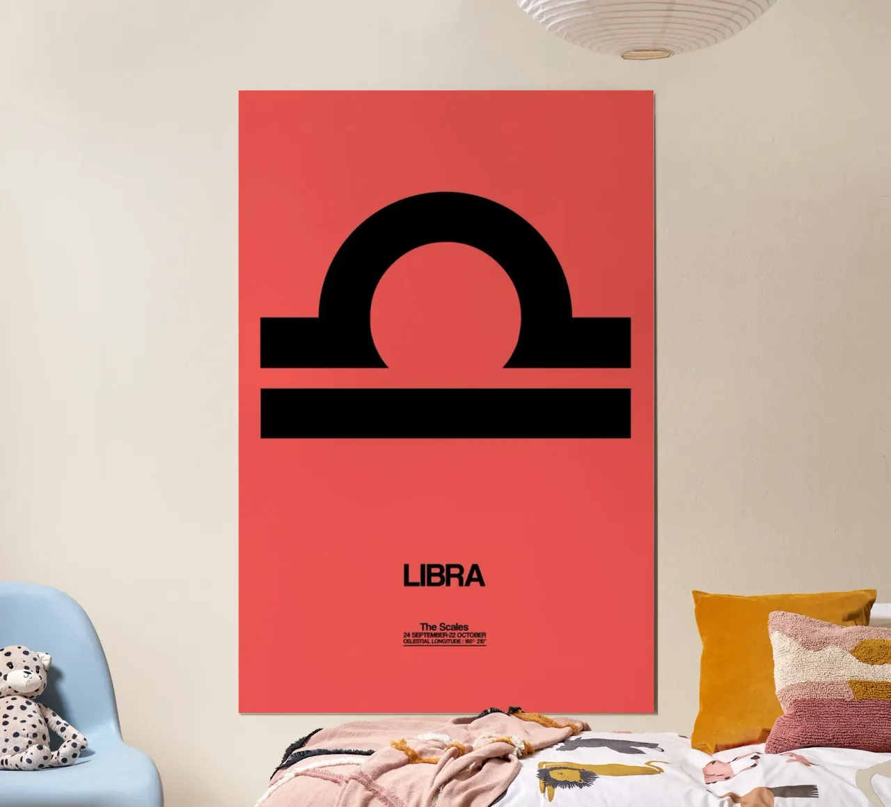 Libra Zodiac Sign Black poster da Naxart