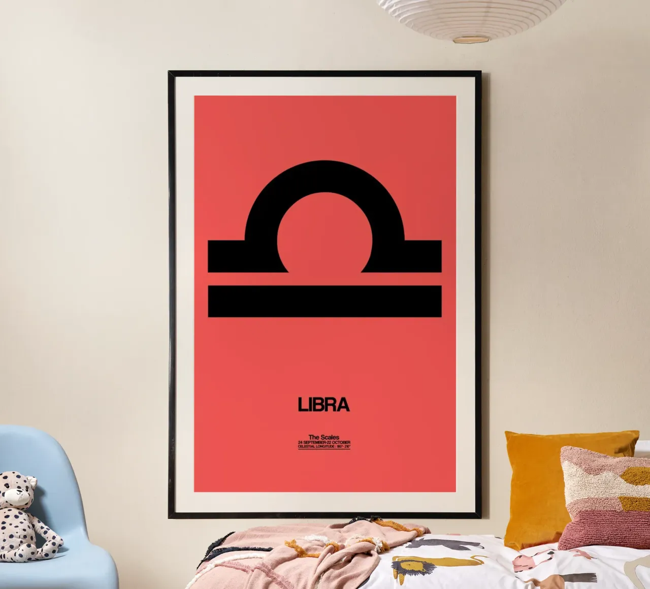 Libra Zodiac Sign Black poster da Naxart