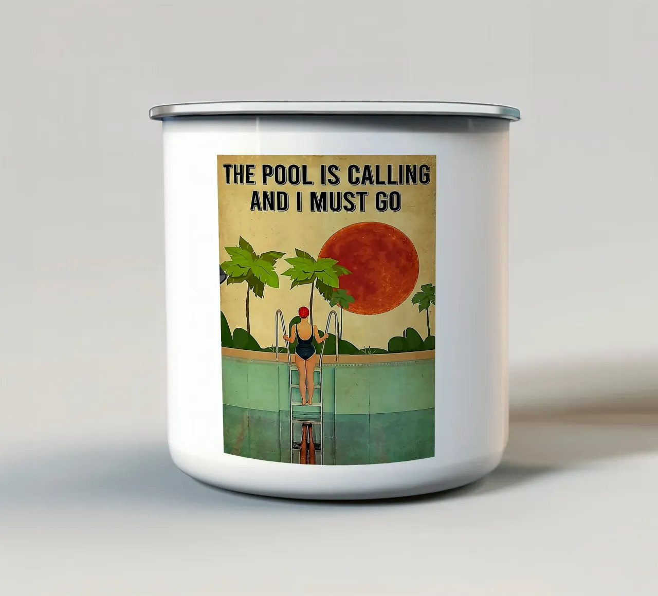 The Pool Is Calling tazza in smalto da Seitz Michelle