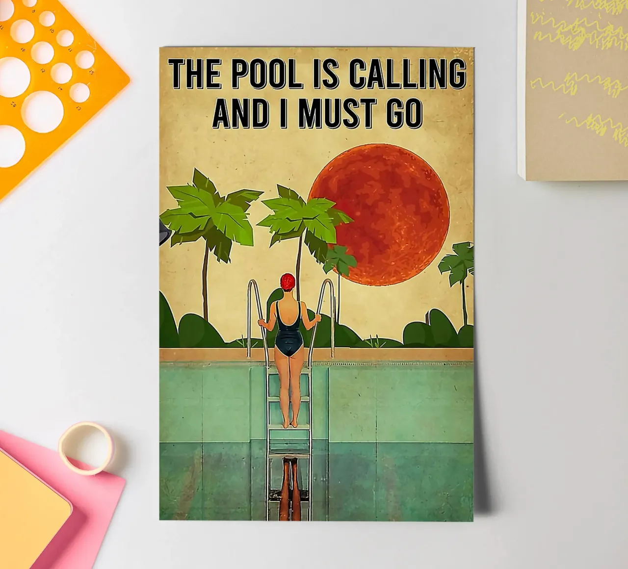 The Pool Is Calling foglio adesivo da Seitz Michelle