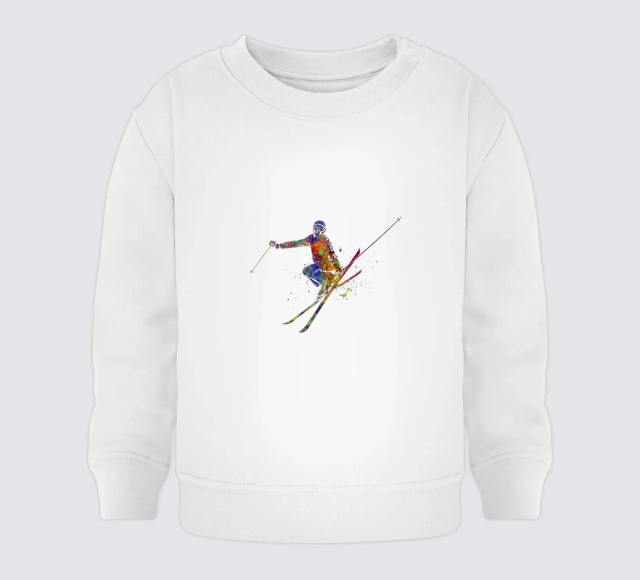 Sciatore in acquerello felpa neonato da ⚽ Sports Pulse