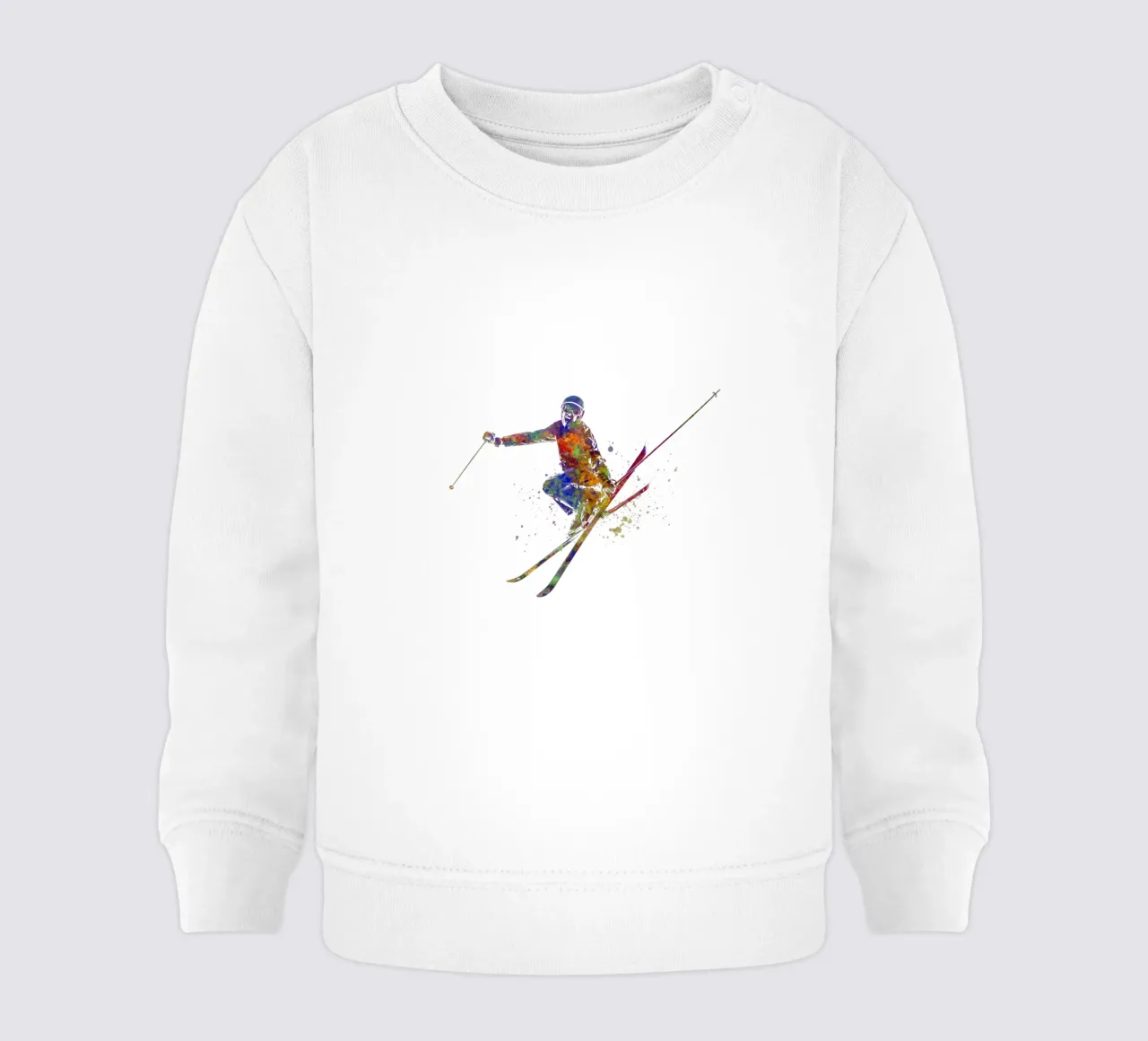Sciatore in acquerello felpa neonato da ⚽ Sports Pulse