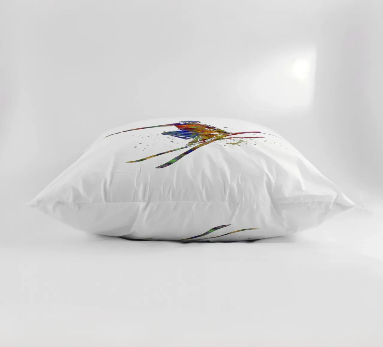 Sciatore in acquerello cuscino da ⚽ Sports Pulse