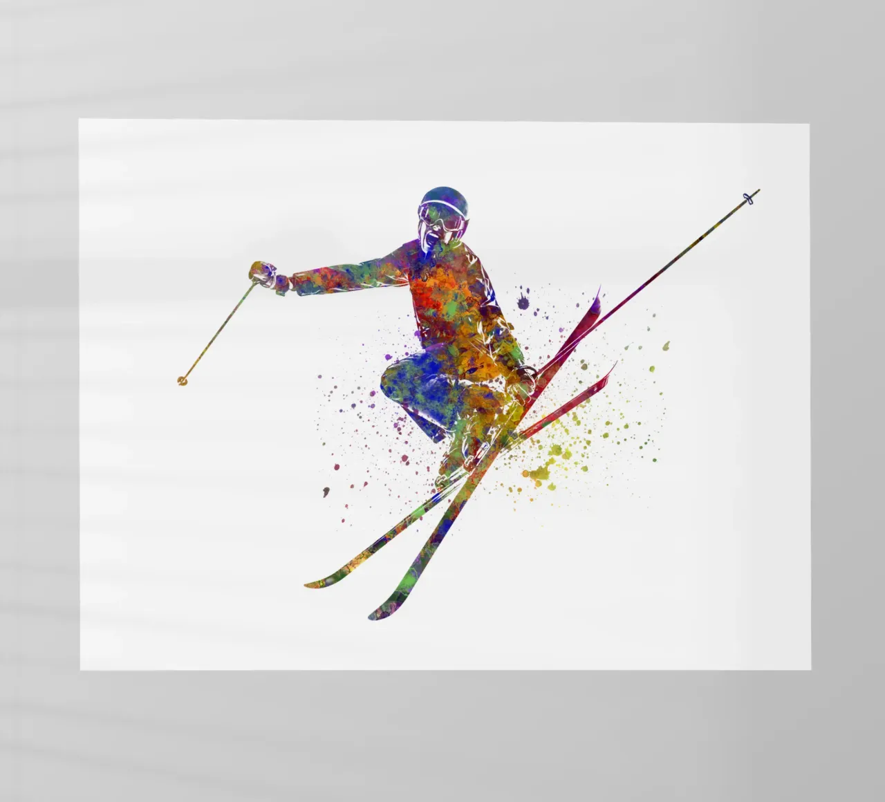 Sciatore in acquerello pellicola backlit da ⚽ Sports Pulse