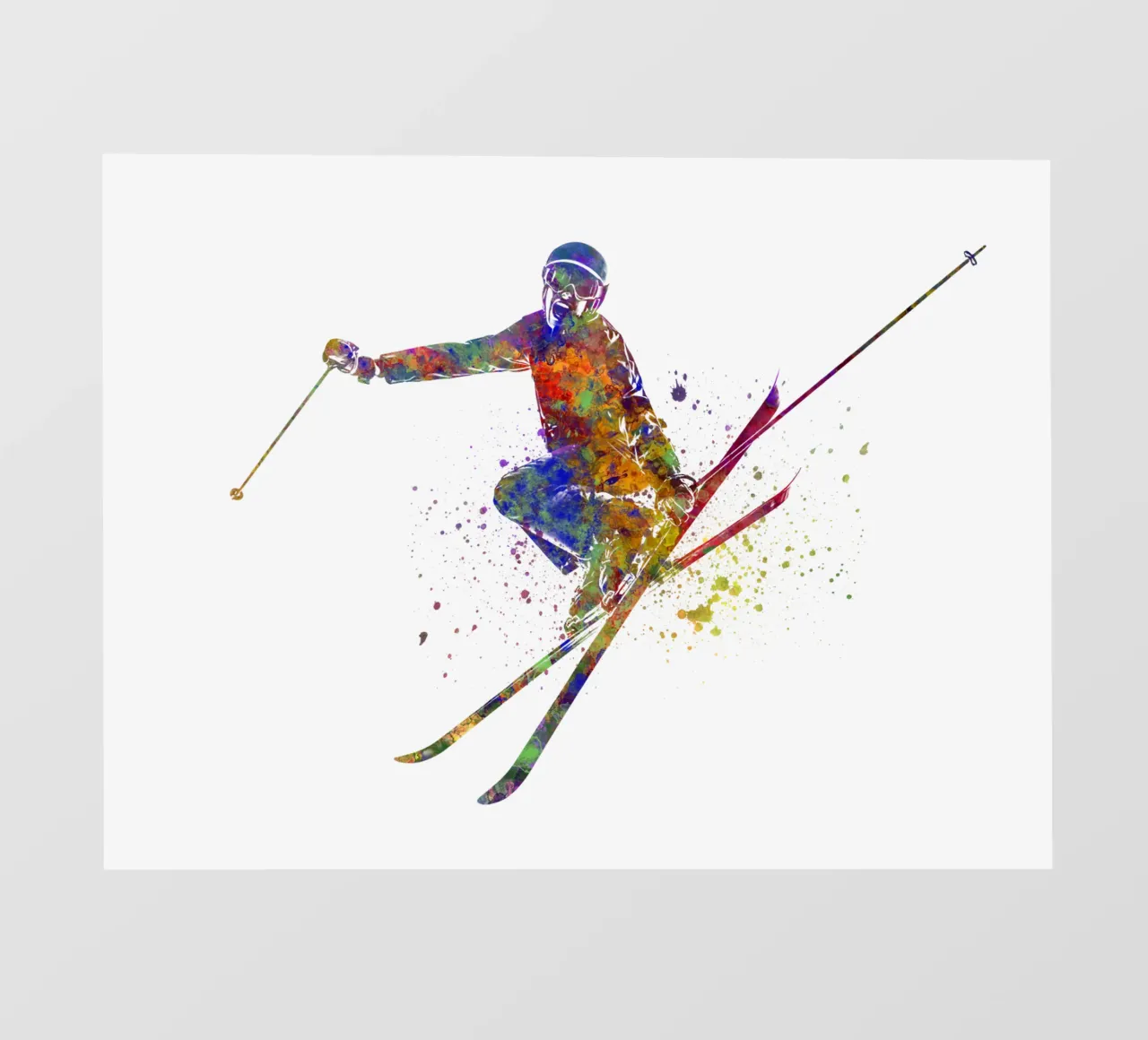 Sciatore in acquerello pellicola backlit da ⚽ Sports Pulse