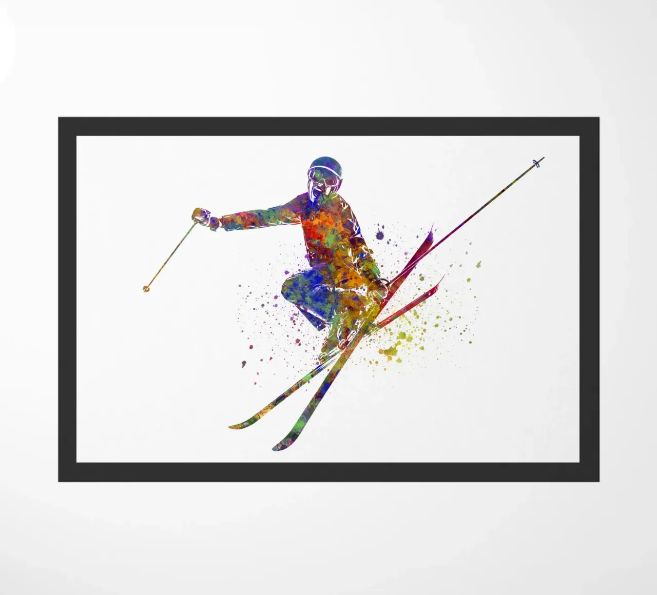 Sciatore in acquerello zerbino da ⚽ Sports Pulse