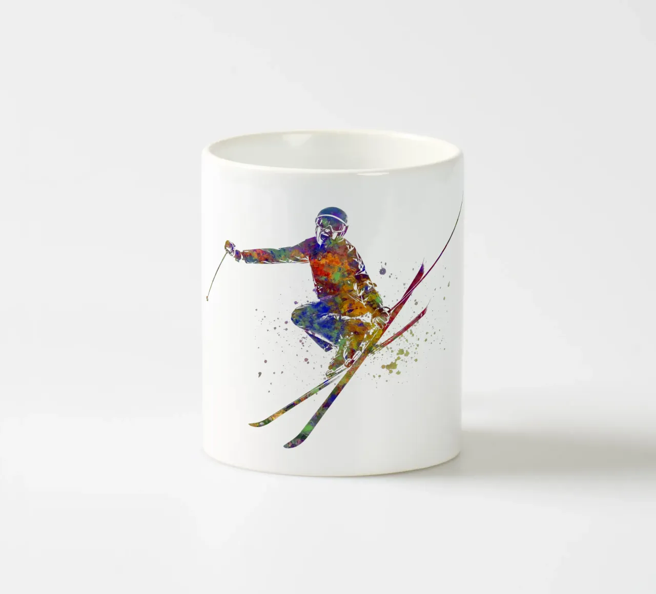 Sciatore in acquerello tazza in ceramica da ⚽ Sports Pulse