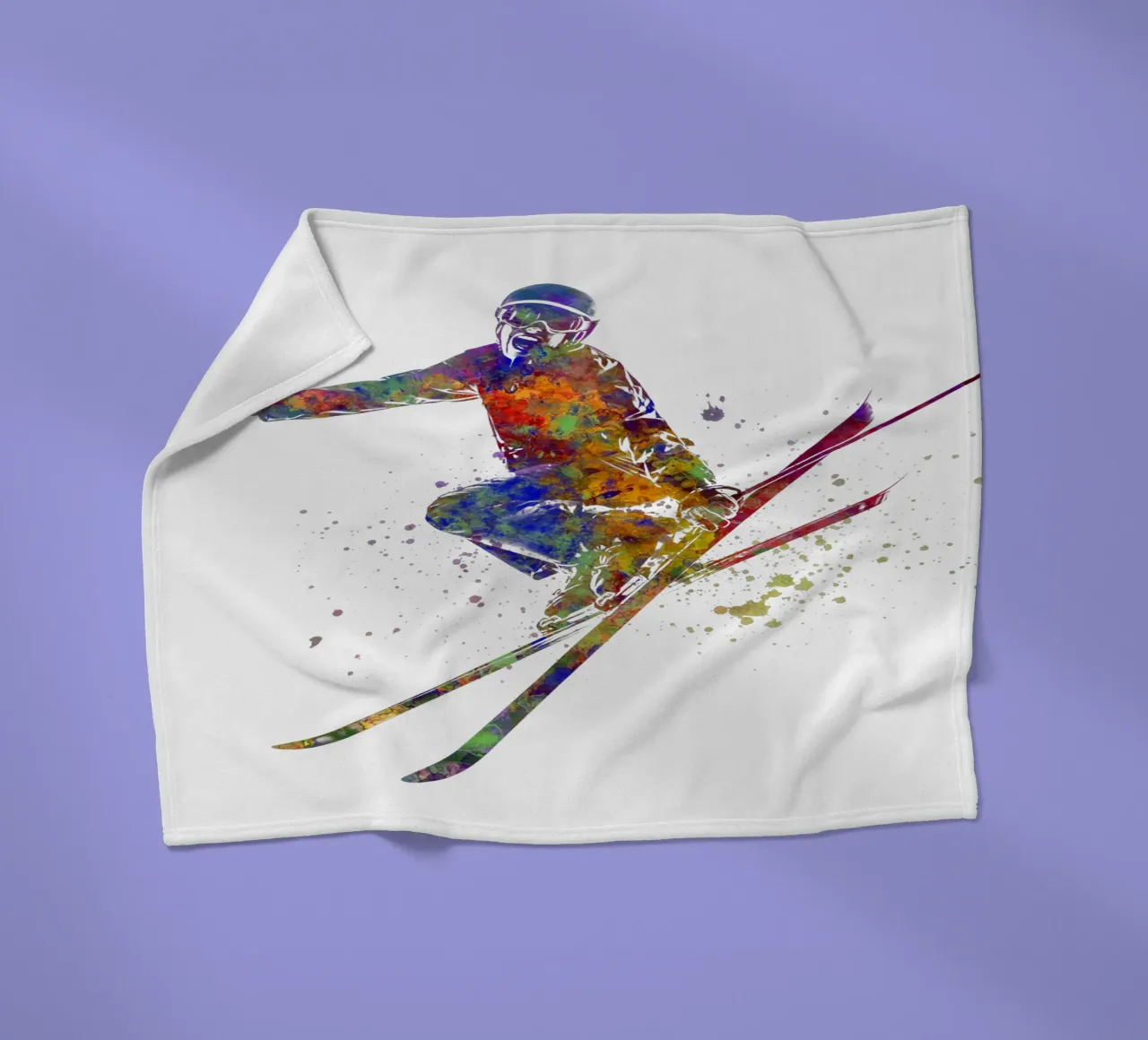 Sciatore in acquerello coperta in pile da ⚽ Sports Pulse