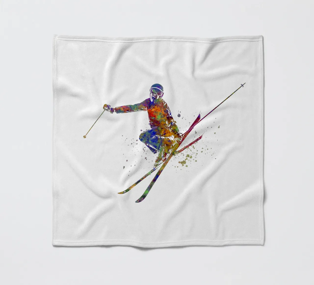 Sciatore in acquerello coperta in pile da ⚽ Sports Pulse