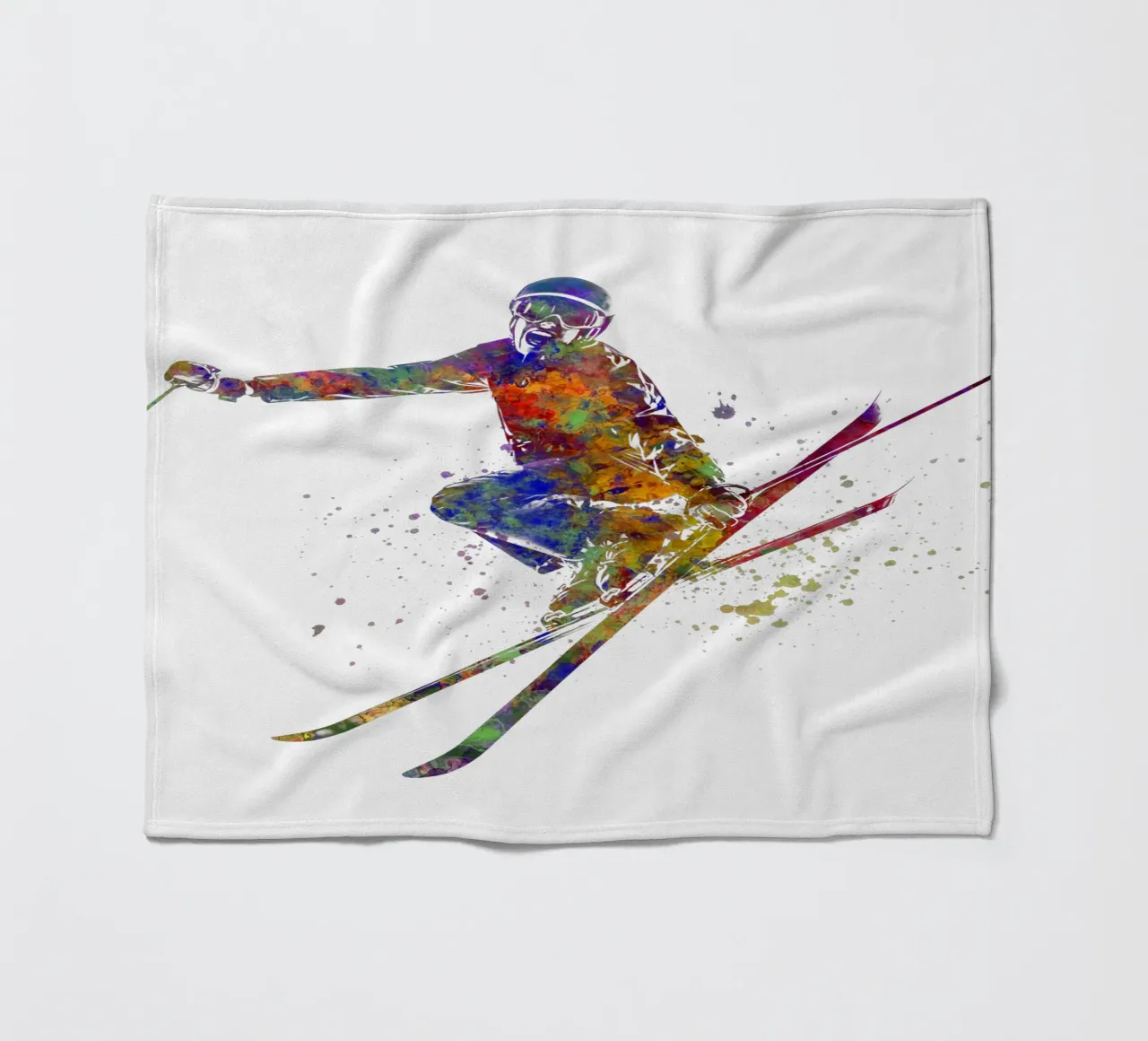 Sciatore in acquerello coperta in pile da ⚽ Sports Pulse