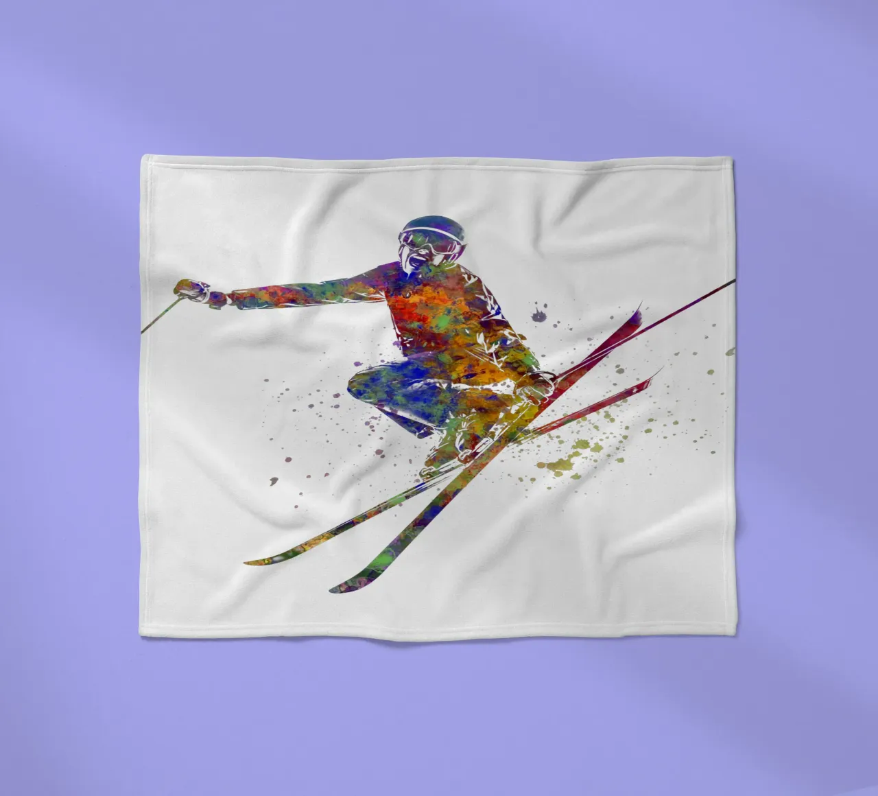 Sciatore in acquerello coperta in pile da ⚽ Sports Pulse