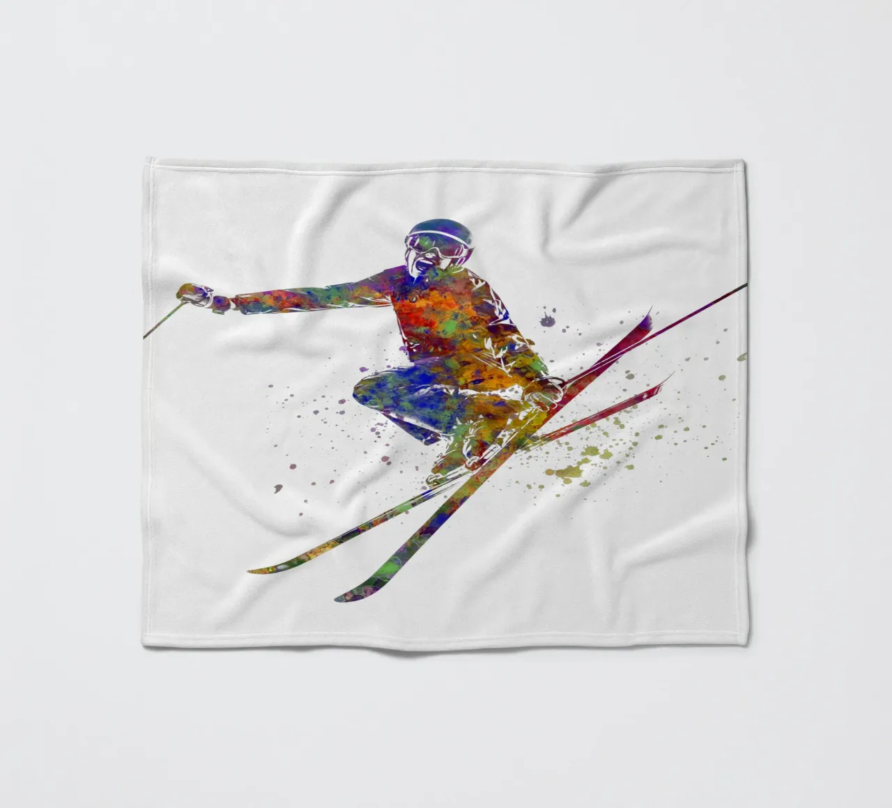 Sciatore in acquerello coperta in pile da ⚽ Sports Pulse