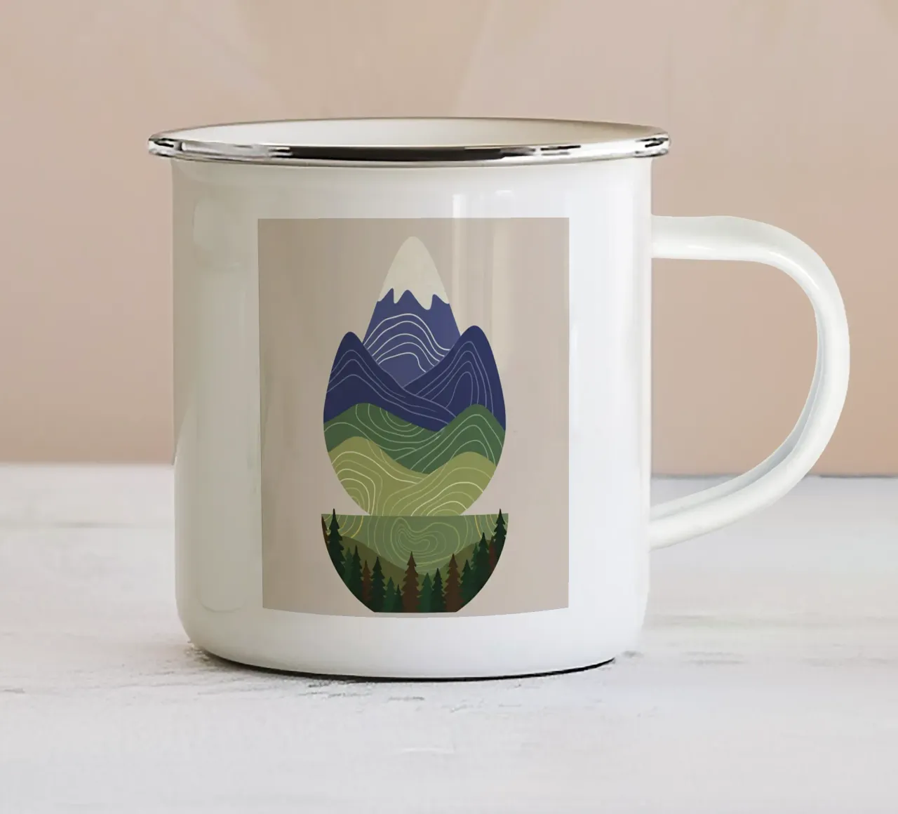 Serenità di montagna tazza in smalto da Wild Colors Gallery