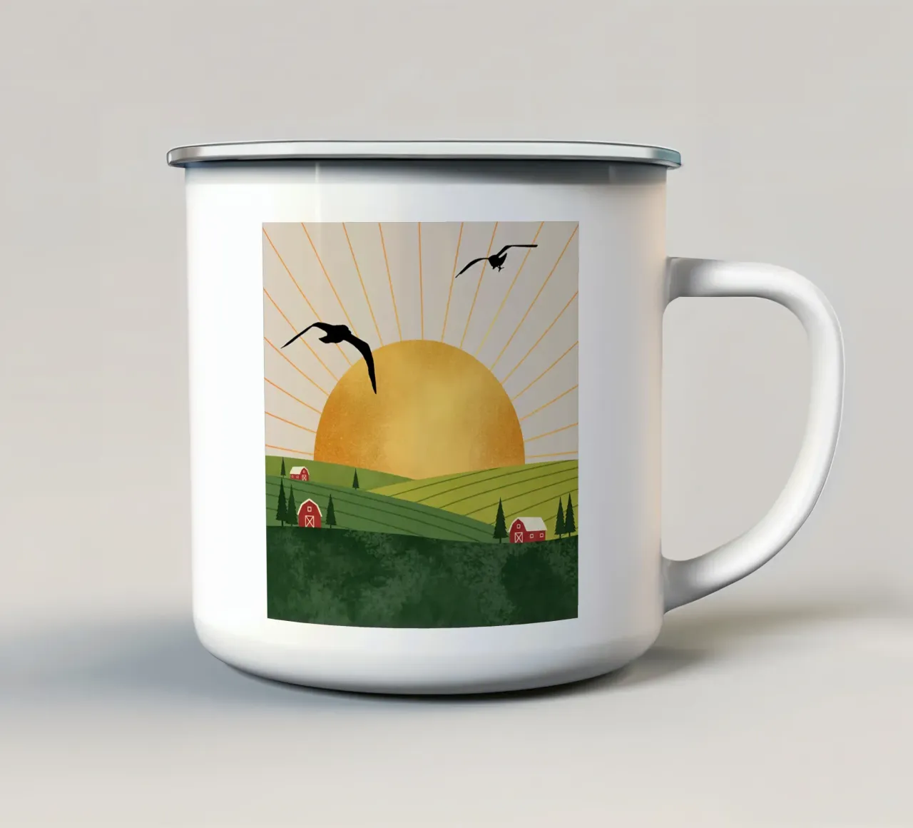 L'arazzo di campagna tazza in smalto da Wild Colors Gallery