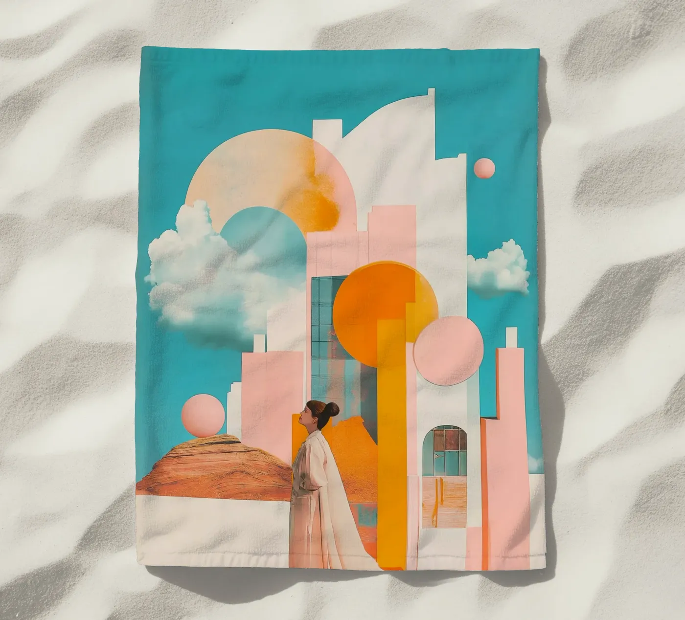 Where Elegance flows beach towel by My Tiny Home