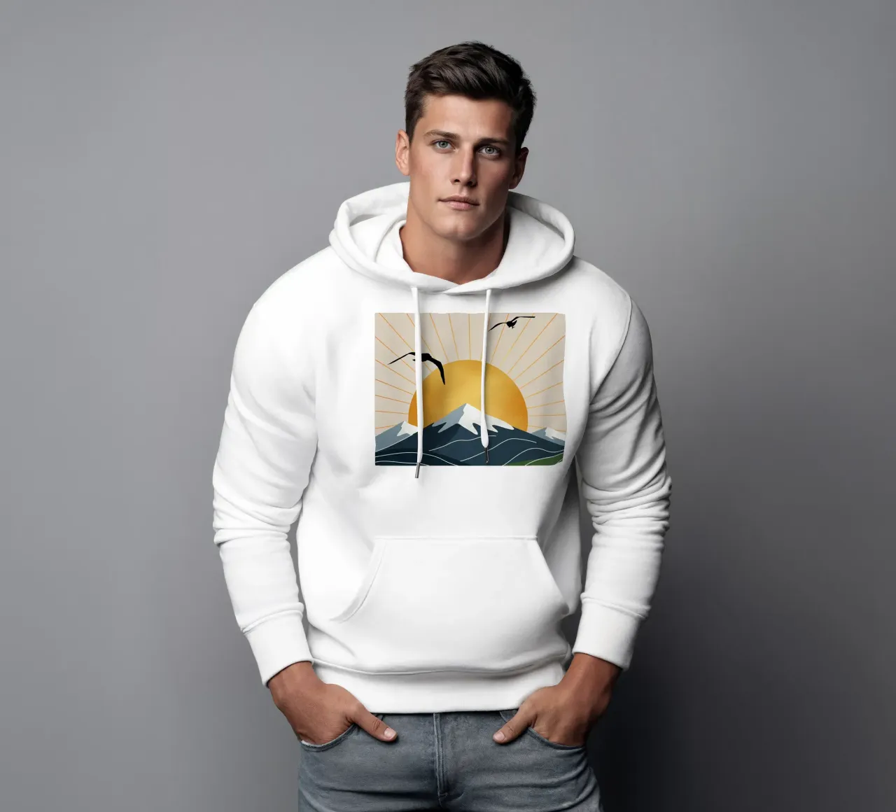 Alpine Geometry felpa con cappuccio da Wild Colors Gallery