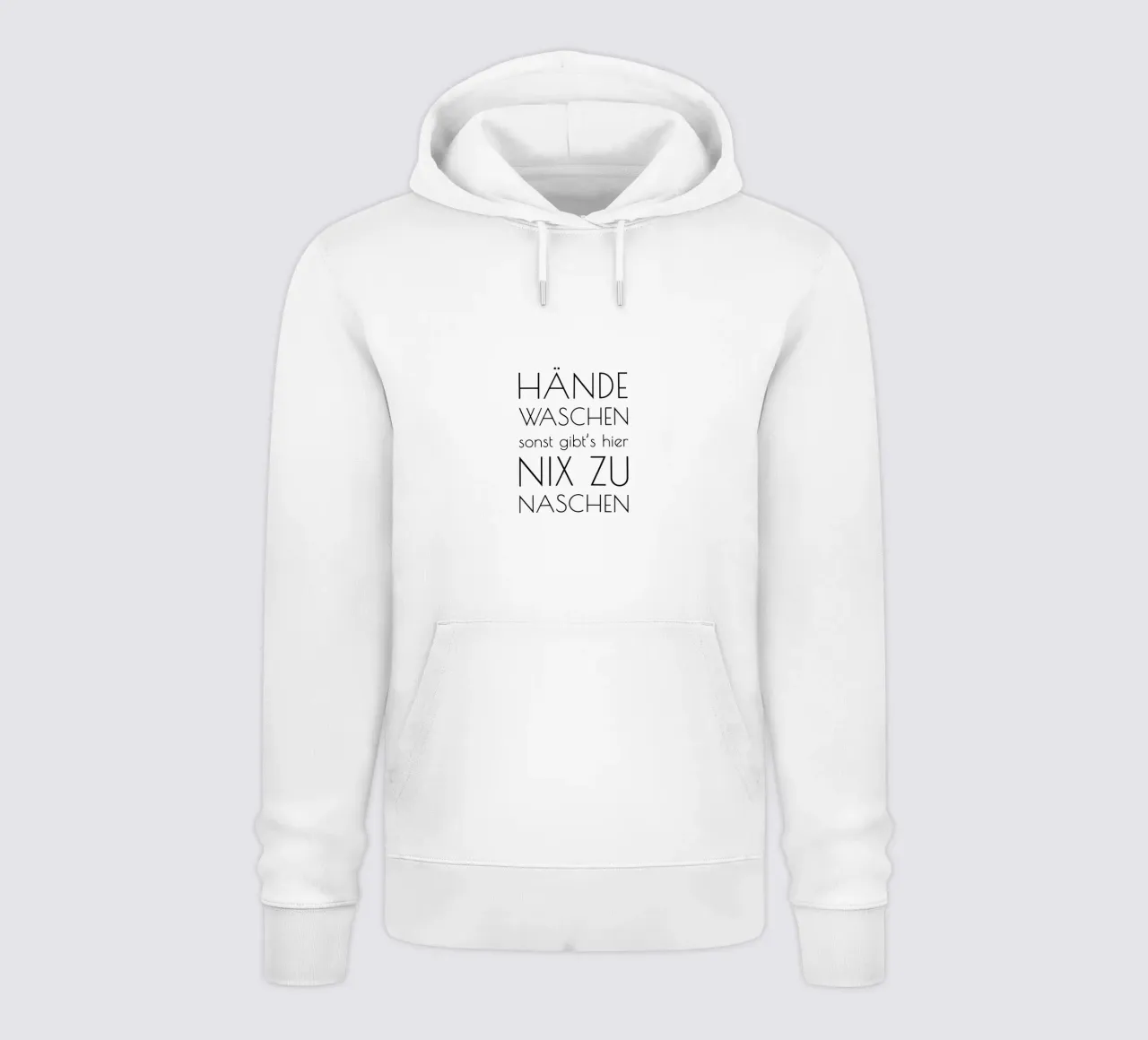 Hände waschen sonst gibt's hier nix zu naschen - minimal felpa con cappuccio da Typo Designs