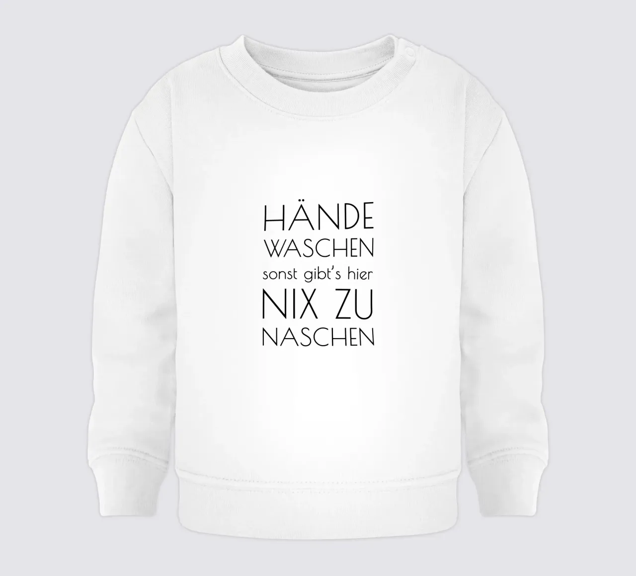 Hände waschen sonst gibt's hier nix zu naschen - minimal felpa neonato da Typo Designs
