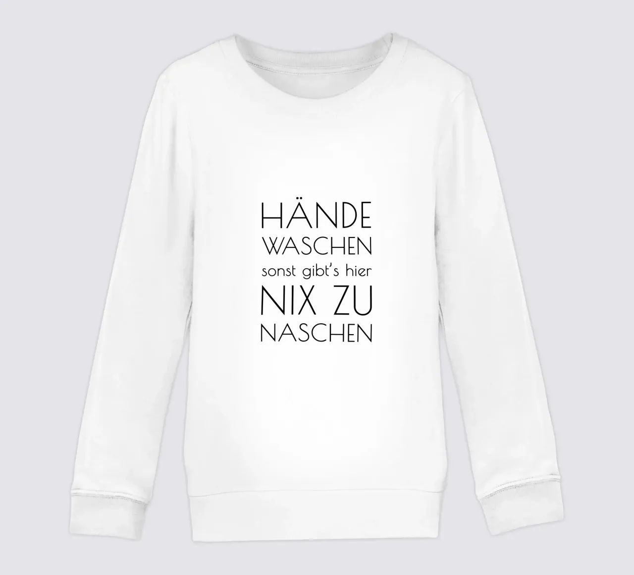 Hände waschen sonst gibt's hier nix zu naschen - minimal felpa bambino da Typo Designs