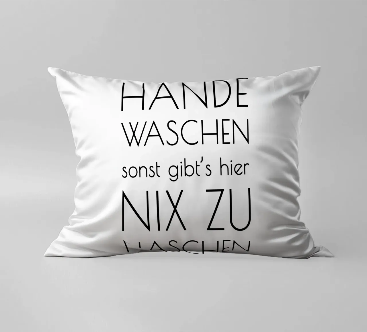Hände waschen sonst gibt's hier nix zu naschen - minimal cuscino da Typo Designs