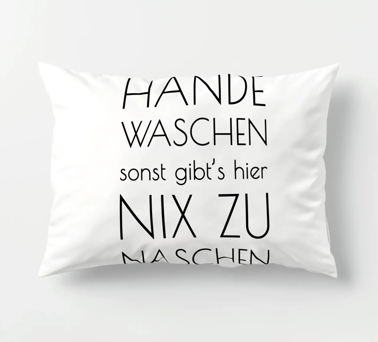 Hände waschen sonst gibt's hier nix zu naschen - minimal cuscino da Typo Designs