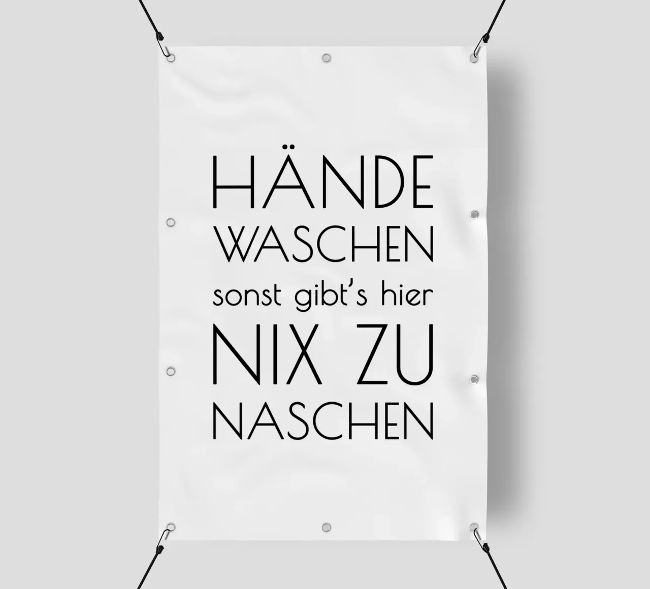 Hände waschen sonst gibt's hier nix zu naschen - minimal telo in pvc da Typo Designs
