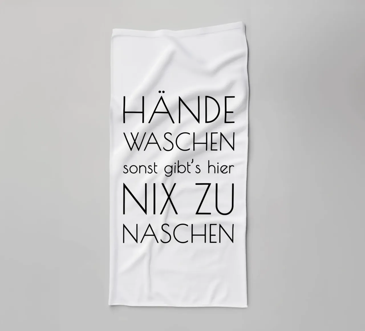 Hände waschen sonst gibt's hier nix zu naschen - minimal asciugamano da bagno da Typo Designs