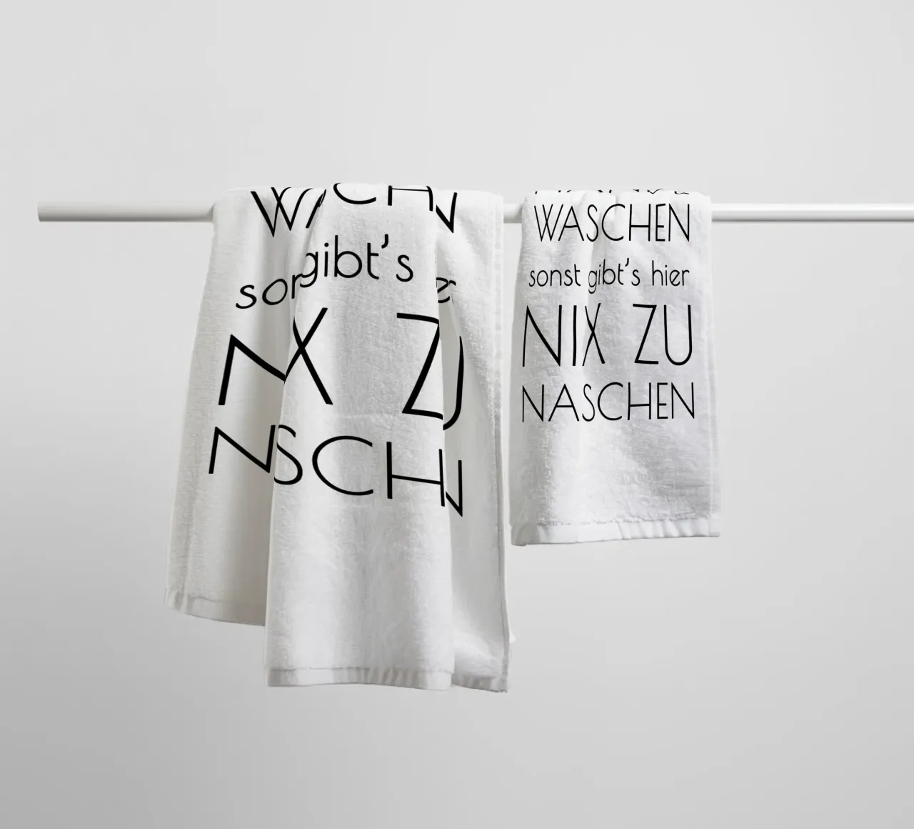 Hände waschen sonst gibt's hier nix zu naschen - minimal asciugamano da bagno da Typo Designs