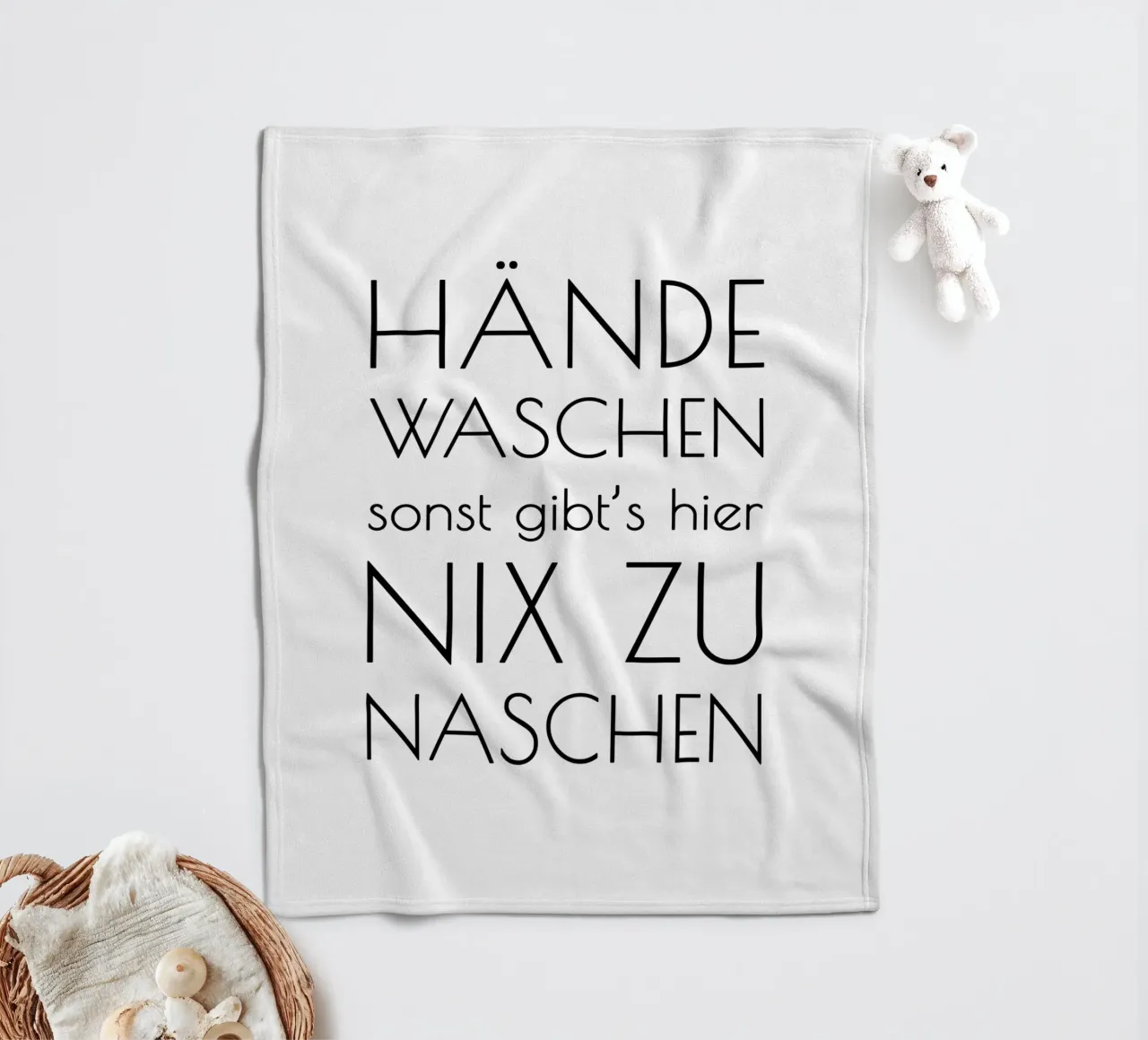 Hände waschen sonst gibt's hier nix zu naschen - minimal coperta in pile da Typo Designs