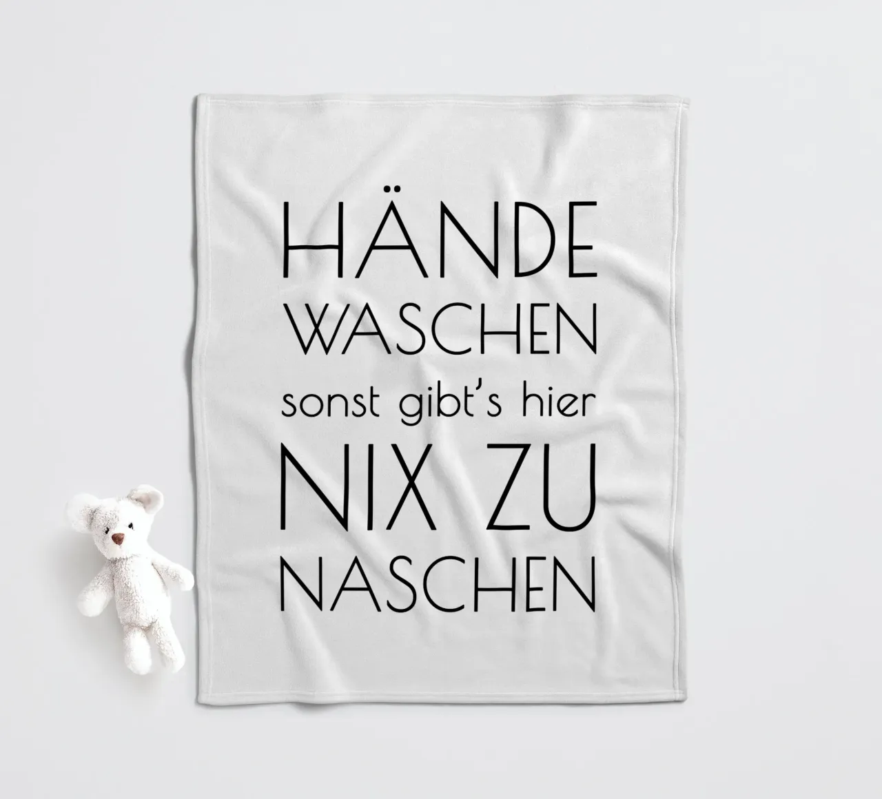 Hände waschen sonst gibt's hier nix zu naschen - minimal coperta in pile da Typo Designs