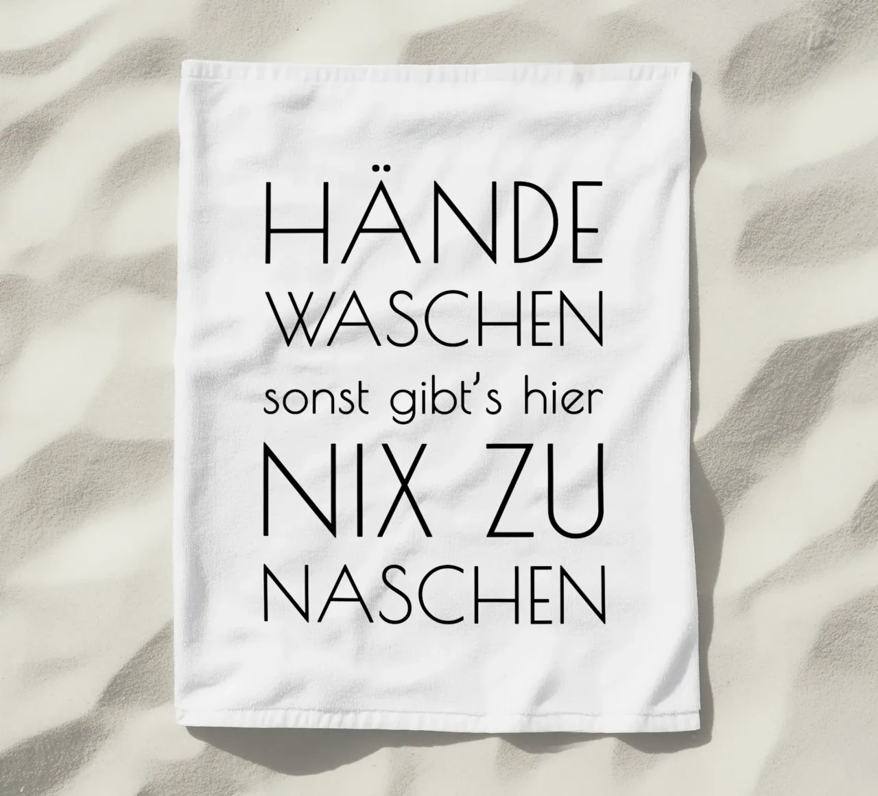 Hände waschen sonst gibt's hier nix zu naschen - minimal telo mare da Typo Designs