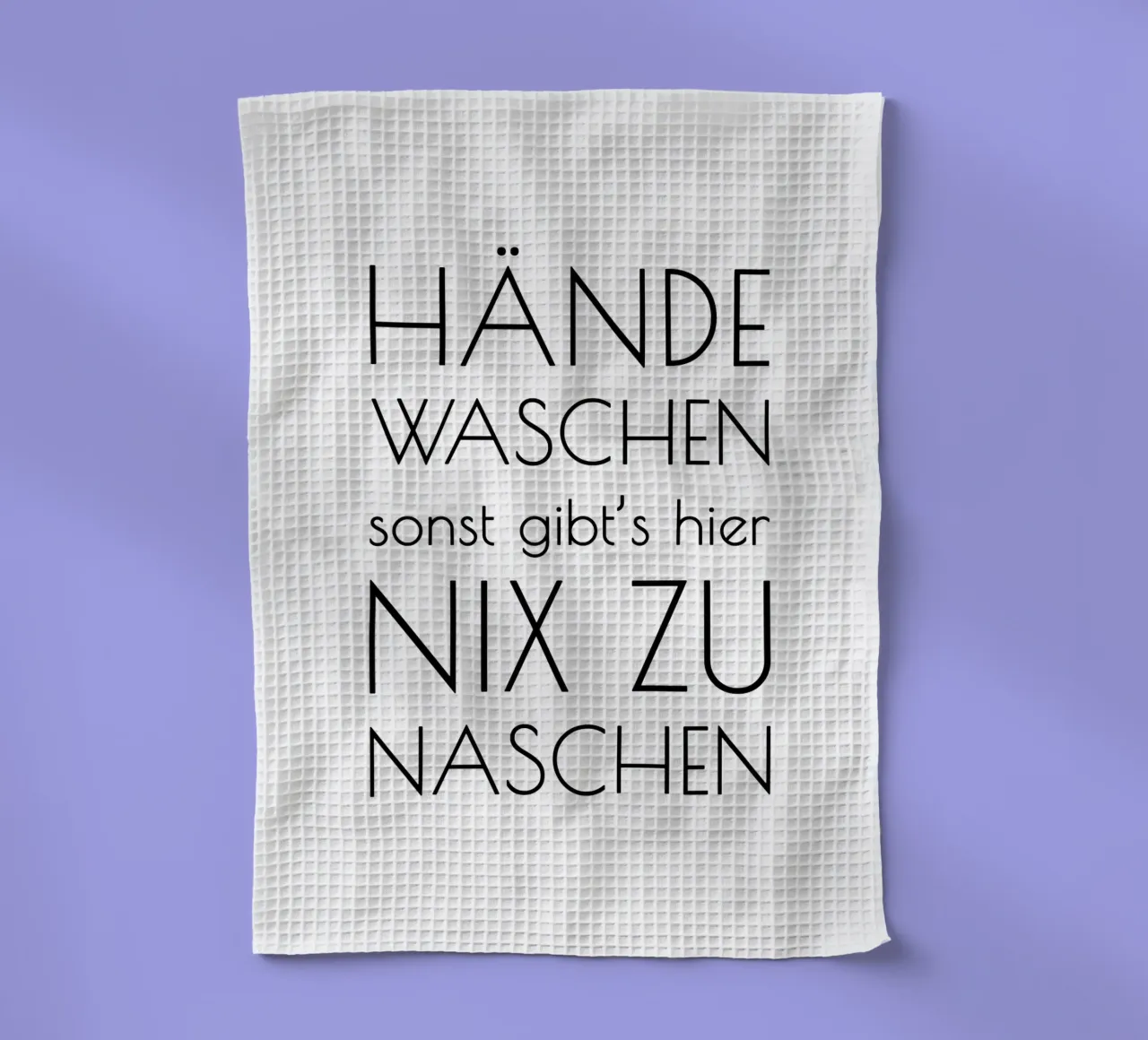 Hände waschen sonst gibt's hier nix zu naschen - minimal canovaccio da cucina da Typo Designs