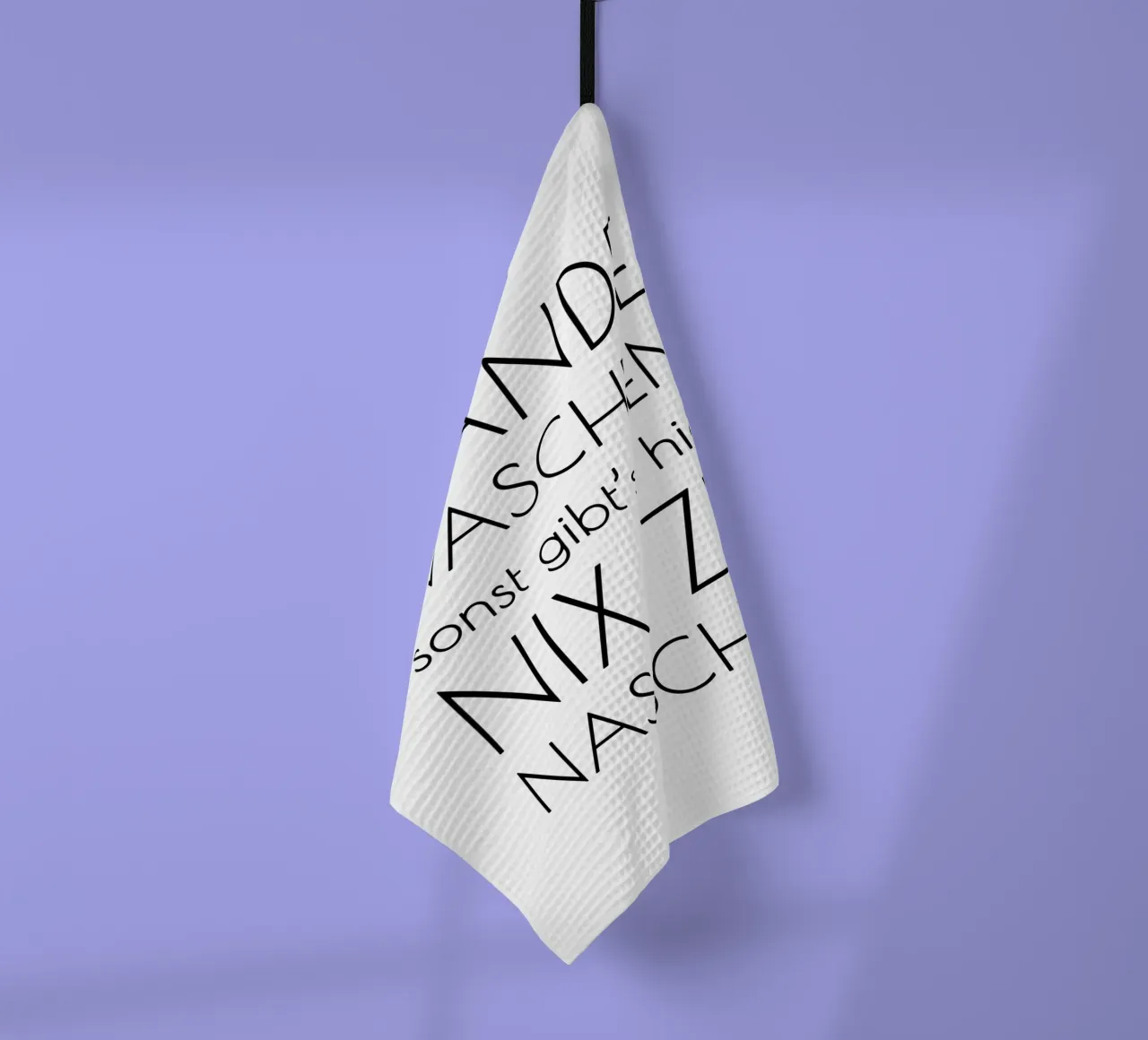 Hände waschen sonst gibt's hier nix zu naschen - minimal canovaccio da cucina da Typo Designs