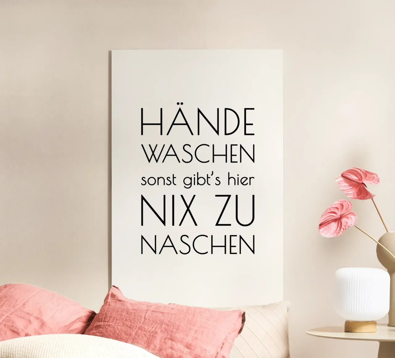 Hände waschen sonst gibt's hier nix zu naschen - minimal plexiglass da Typo Designs