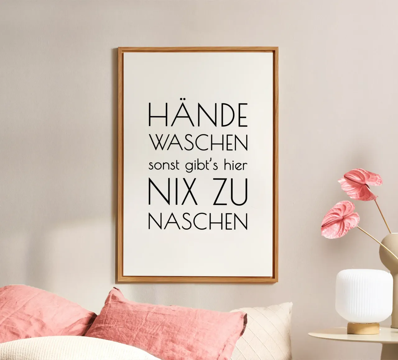 Hände waschen sonst gibt's hier nix zu naschen - minimal alluminio dibond da Typo Designs