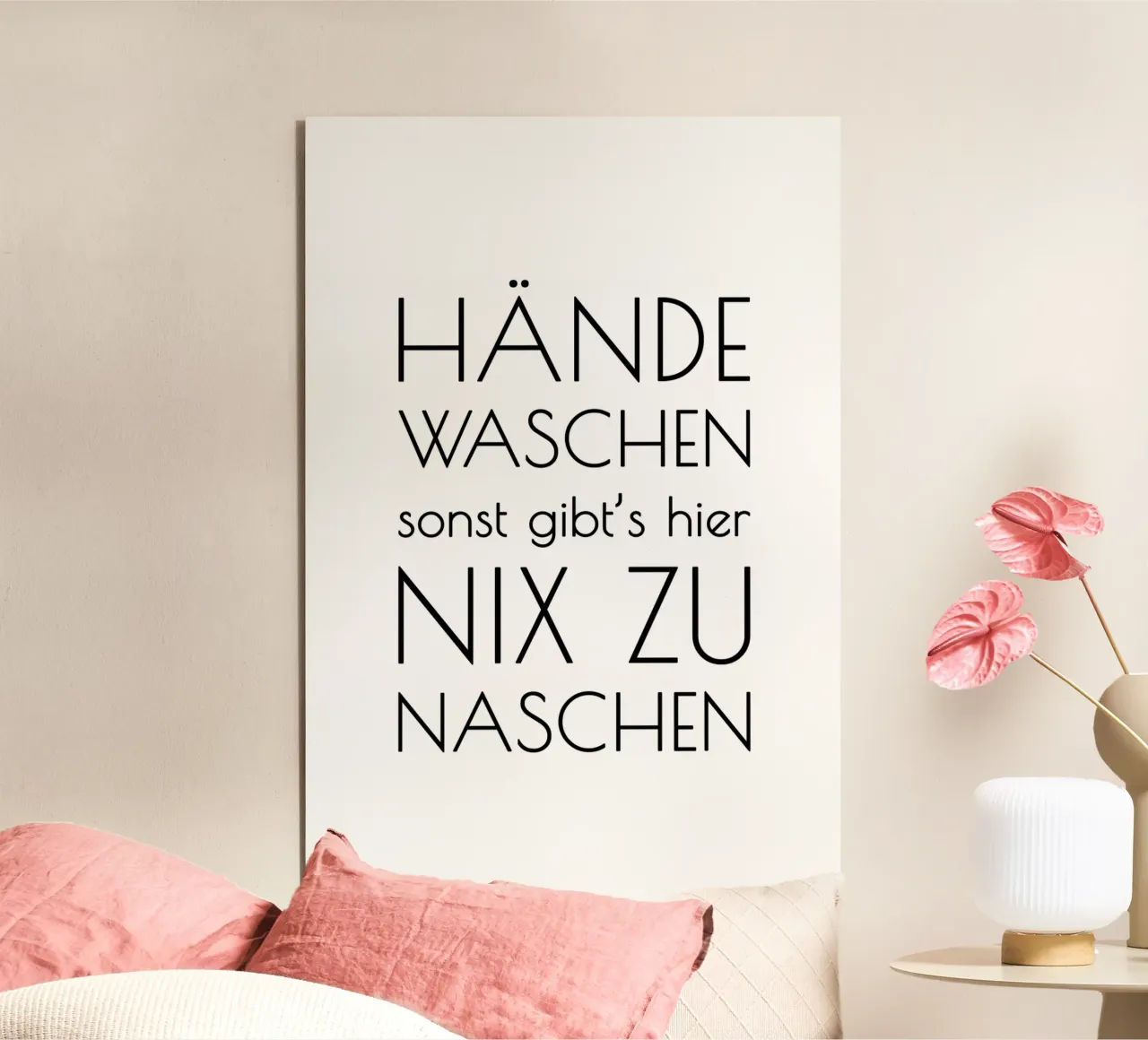 Hände waschen sonst gibt's hier nix zu naschen - minimal alluminio dibond da Typo Designs