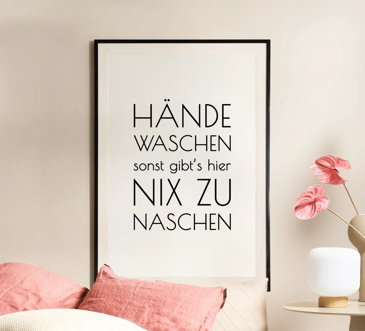 Hände waschen sonst gibt's hier nix zu naschen - minimal carta hahnemühle da Typo Designs