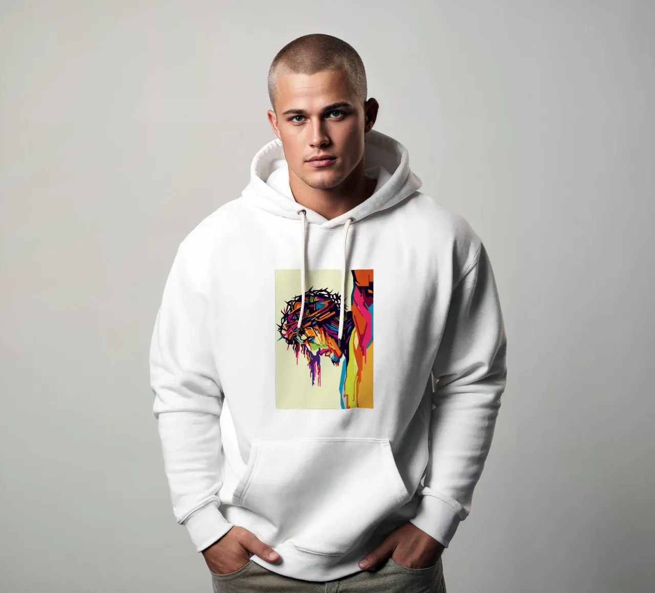 Jesus On The Cross WPAP felpa con cappuccio da YUDHISGRAFIS