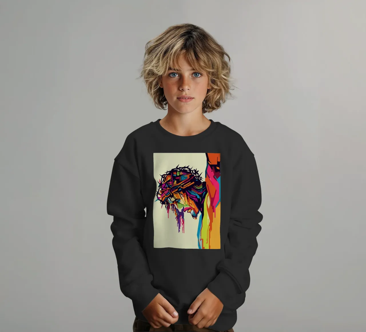 Jesus On The Cross WPAP felpa bambino da YUDHISGRAFIS