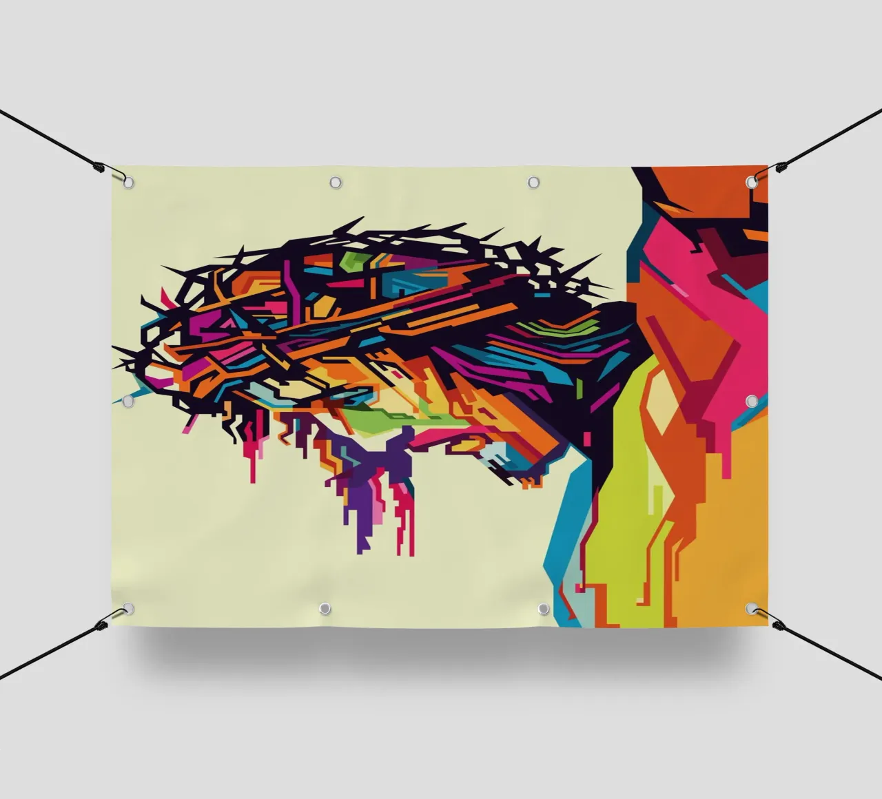 Jesus On The Cross WPAP telo in pvc da YUDHISGRAFIS