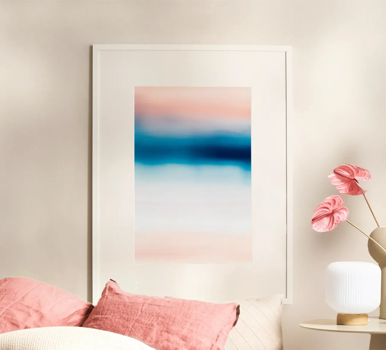 Soft Blue and Blush Gradient poster da Colormenta