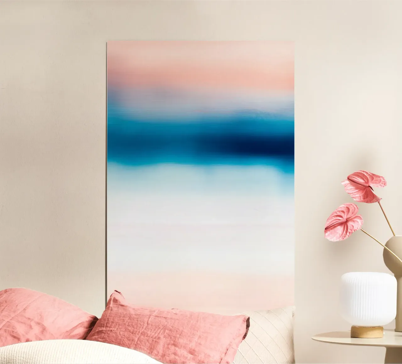 Soft Blue and Blush Gradient poster da Colormenta